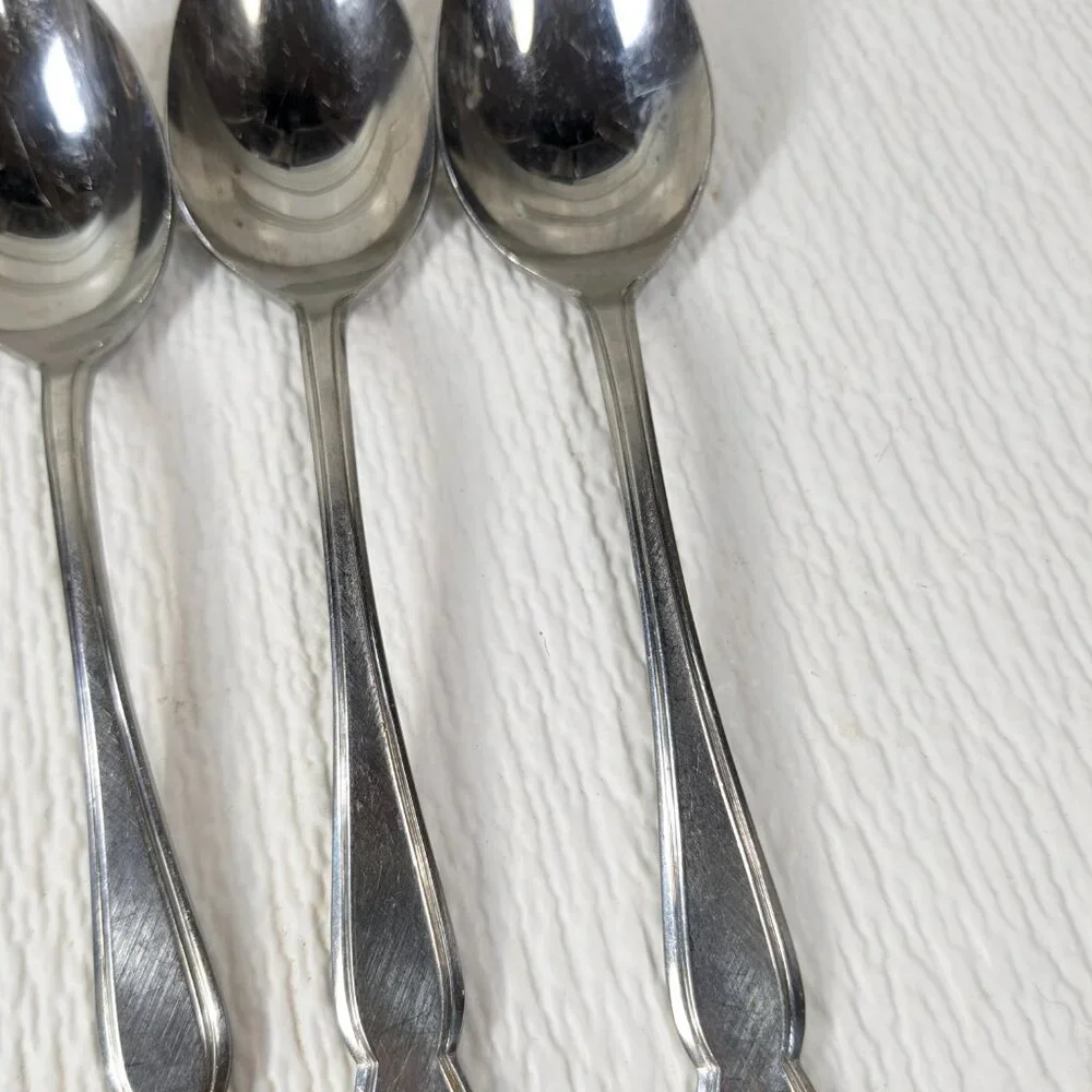 Vintage The Cellar LIVINGSTON place oval soup spoon SET 5 Stainless‎ steel